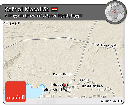 Shaded Relief 3D Map of Kafr Al Masallāt