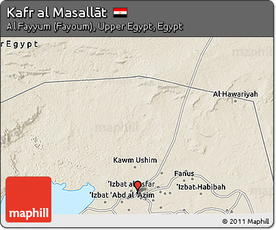 Shaded Relief 3D Map of Kafr Al Masallāt
