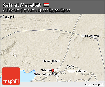 Shaded Relief 3D Map of Kafr Al Masallāt