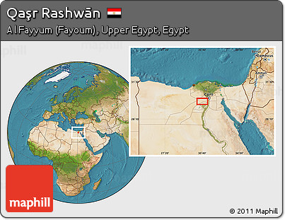 Satellite Location Map of Qaşr Rashwān