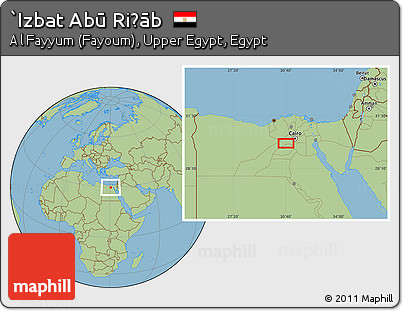 Savanna Style Location Map of `Izbat Abū Riḩāb
