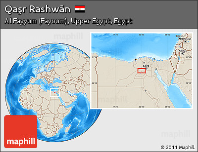 Shaded Relief Location Map of Qaşr Rashwān