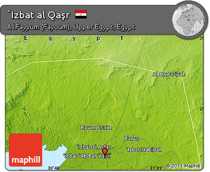 Physical Map of `Izbat Al Qaşr