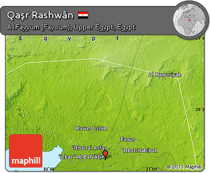 Physical Map of Qaşr Rashwān