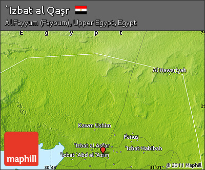 Physical Map of `Izbat Al Qaşr
