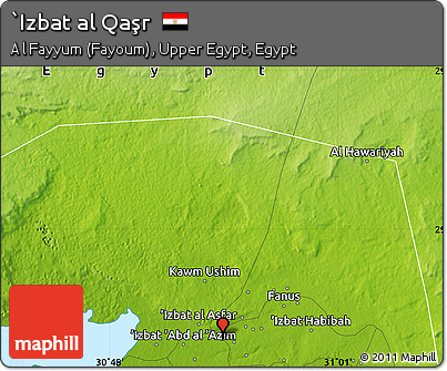 Physical Map of `Izbat Al Qaşr