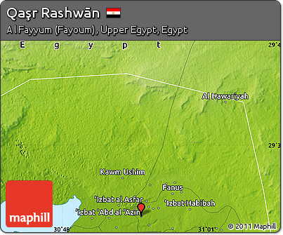 Physical Map of Qaşr Rashwān