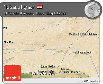 Satellite Panoramic Map of `Izbat Al Qaşr