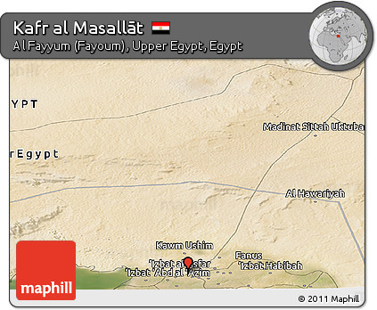 Satellite Panoramic Map of Kafr Al Masallāt