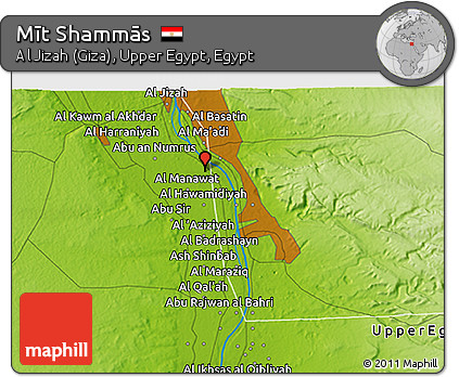 Physical 3D Map of Mīt Shammās