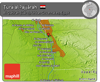 Physical 3D Map of Ţurá Al Ḩajjārah