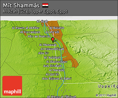 Physical 3D Map of Mīt Shammās