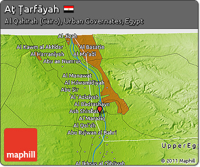 Physical 3D Map of Aţ Ţarfāyah