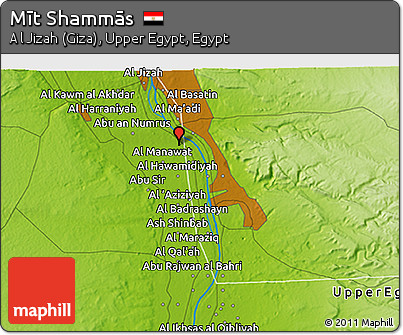 Physical 3D Map of Mīt Shammās