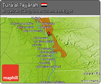Physical 3D Map of Ţurá Al Ḩajjārah