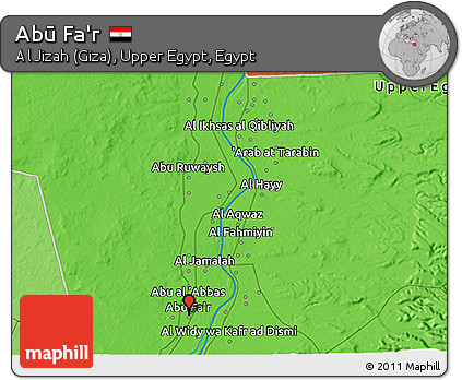 Political 3D Map of Abū Fa'r