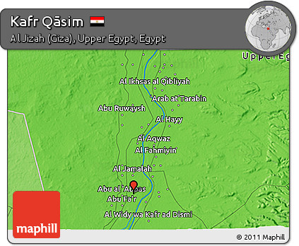 Political 3D Map of Kafr Qāsim