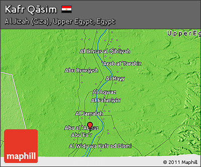 Political 3D Map of Kafr Qāsim