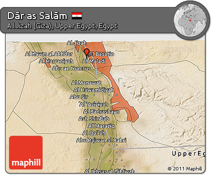 Satellite 3D Map of Dār As Salām