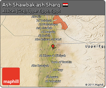 Satellite 3D Map of Ash Shawbak Ash Sharq
