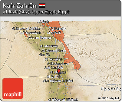 Satellite 3D Map of Kafr Zahrān