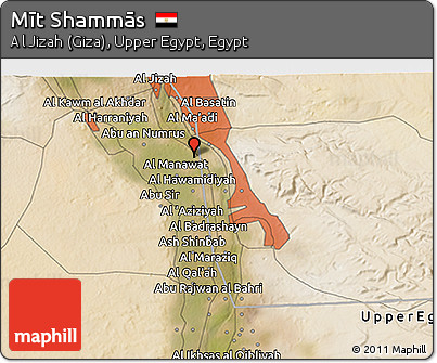 Satellite 3D Map of Mīt Shammās