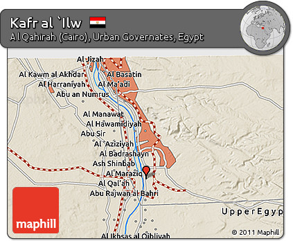 Shaded Relief 3D Map of Kafr Al `Ilw