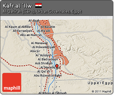 Shaded Relief 3D Map of Kafr Al `Ilw