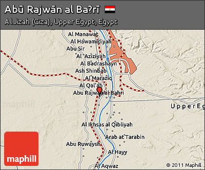 Shaded Relief 3D Map of Abū Rajwān Al Baḩrī