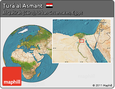 Satellite Location Map of Ţurá Al Asmant