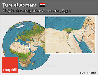 Satellite Location Map of Ţurá Al Asmant