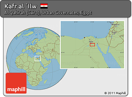 Savanna Style Location Map of Kafr Al `Ilw