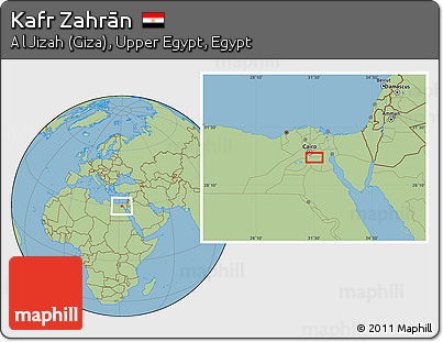 Savanna Style Location Map of Kafr Zahrān