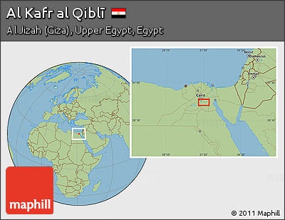 Savanna Style Location Map of Al Kafr Al Qiblī