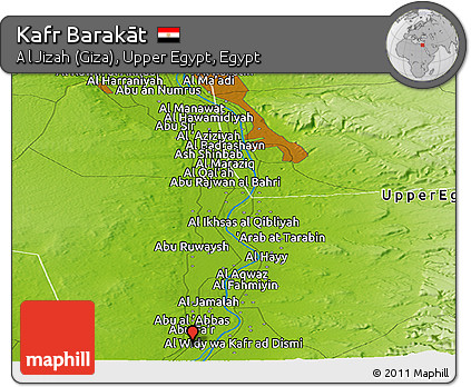 Physical Panoramic Map of Kafr Barakāt