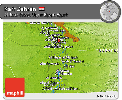 Physical Panoramic Map of Kafr Zahrān