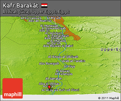 Physical Panoramic Map of Kafr Barakāt