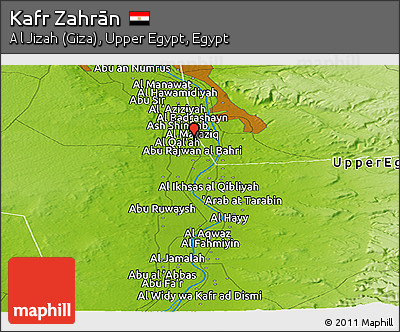 Physical Panoramic Map of Kafr Zahrān