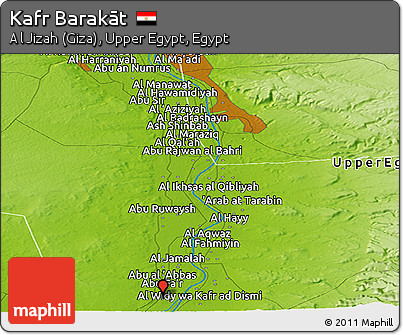 Physical Panoramic Map of Kafr Barakāt