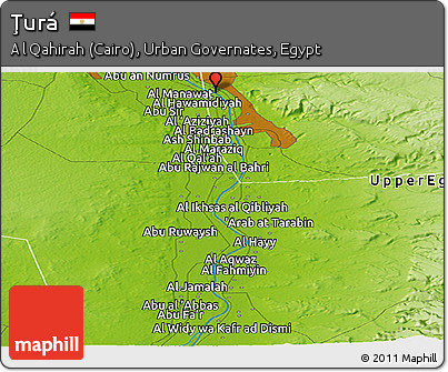 Physical Panoramic Map of Ţurá