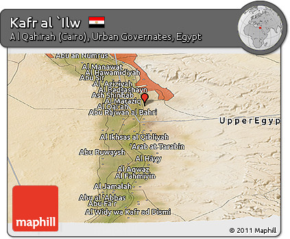 Satellite Panoramic Map of Kafr Al `Ilw