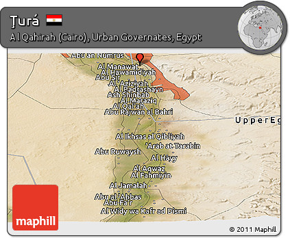 Satellite Panoramic Map of Ţurá