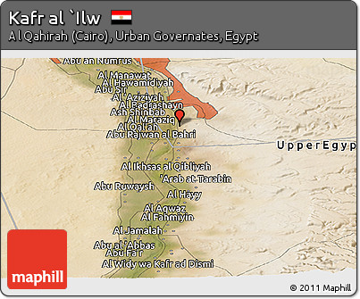 Satellite Panoramic Map of Kafr Al `Ilw