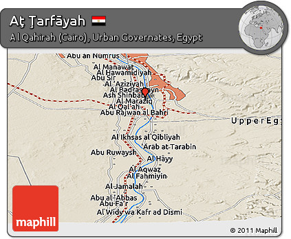 Shaded Relief Panoramic Map of Aţ Ţarfāyah
