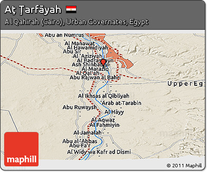 Shaded Relief Panoramic Map of Aţ Ţarfāyah