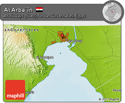 Physical 3D Map of Al Arba`īn
