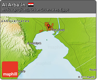 Physical 3D Map of Al Arba`īn