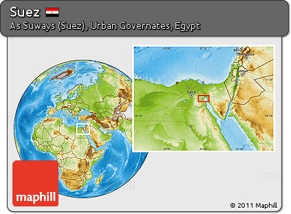 Physical Location Map of Suez