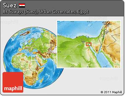 Physical Location Map of Suez