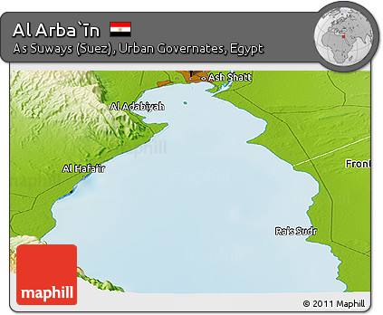 Physical Panoramic Map of Al Arba`īn